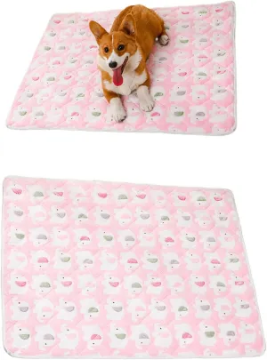 2Pack Washable Pee Pads for Dogs Reusable Puppy Pads Plush Absorbent Whelping Pads with Print Non-Slip Waterproof Pet Training Pads (Pink Elephant, 34x45cm)