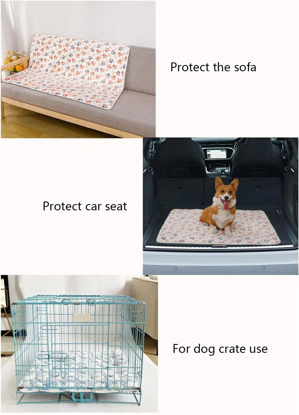2Pack Washable Pee Pads for Dogs Reusable Puppy Pads Plush Absorbent Whelping Pads with Print Non-Slip Waterproof Pet Training Pads (Pink Elephant, 34x45cm)