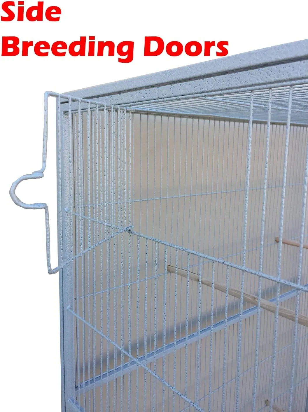 64" Extra Large Wrought Iron Breeding Flight Canary Parakeet Cockatiel Lovebird Finch Cage Side Nesting Doors Easy Clean Pull Out Tray with Removable Rolling Stand