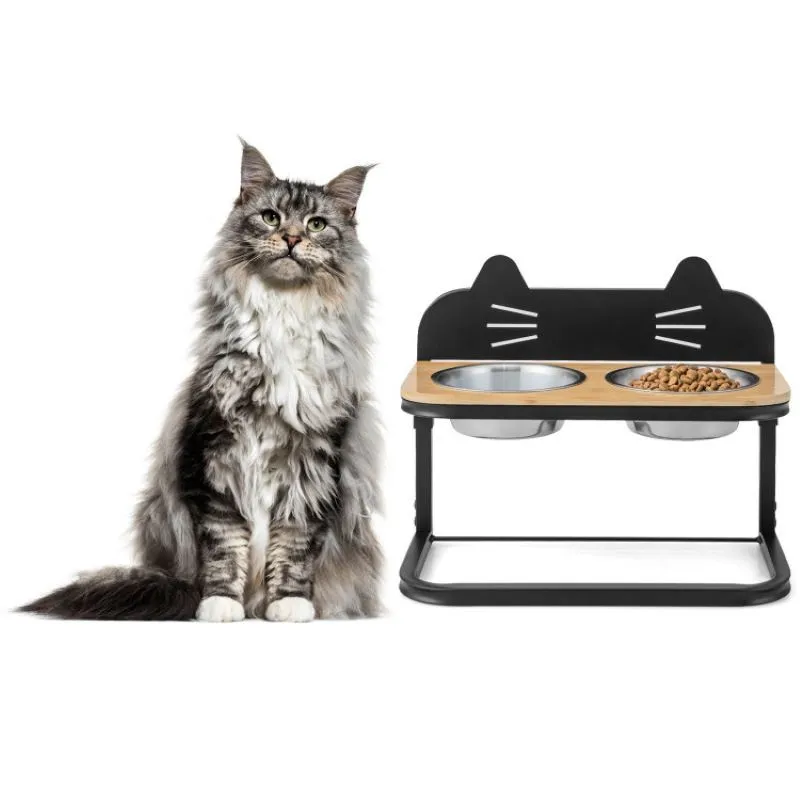 Adjustable Raised Dog Food and Water Station