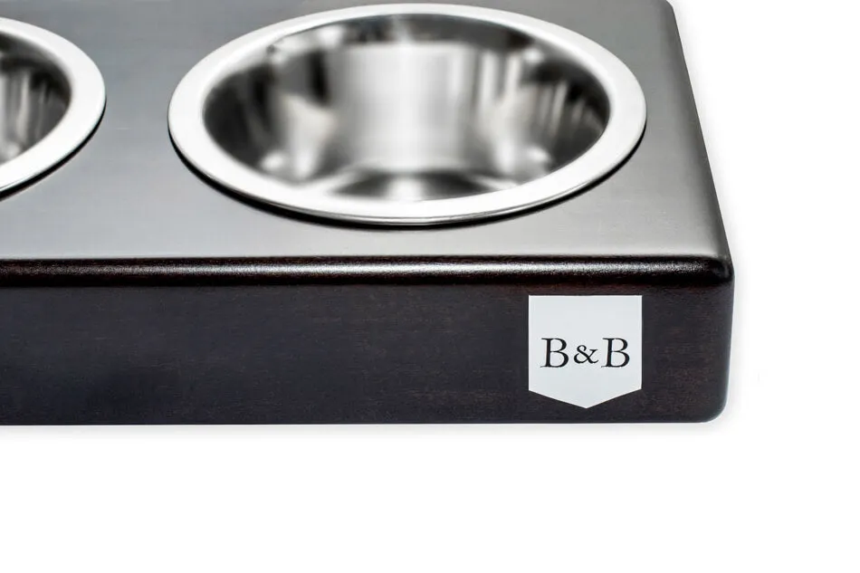 Bowl and Bone Chestnut Double Dog Feeder