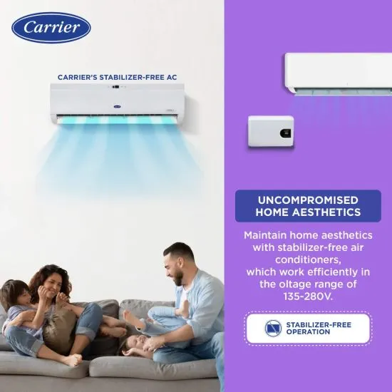 Carrier Durawhite Exi CAI24DH3R32F0 2 Ton 3 Star Inverter Split AC | 6-in-1 Convertible Cooling | Copper Condenser | PM2.5 Filter | Auto Clean | White