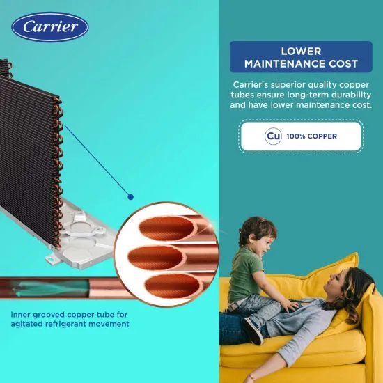Carrier Durawhite Exi CAI24DH3R32F0 2 Ton 3 Star Inverter Split AC | 6-in-1 Convertible Cooling | Copper Condenser | PM2.5 Filter | Auto Clean | White