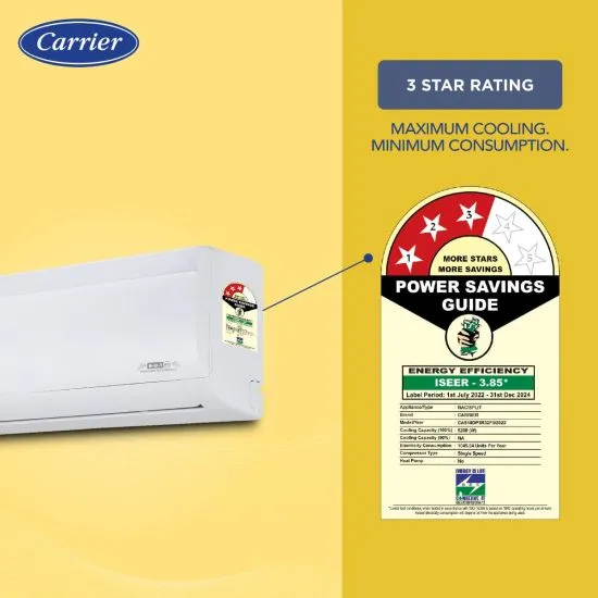 Carrier Durawhite Exi CAI24DH3R32F0 2 Ton 3 Star Inverter Split AC | 6-in-1 Convertible Cooling | Copper Condenser | PM2.5 Filter | Auto Clean | White