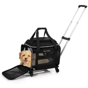 Cozy Cruiser Airline Approved Top-Expanding Pet Carrier on Wheels- Soft Lined Carrier 18x11x11 (Original Mesh Sides)