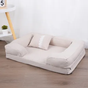 Dog Sofa Bed w/ Washable Plush Cushion