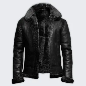 Elegant Insulated Leather Winter Coat for Men - Bruce