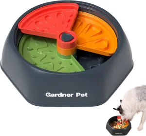 Gardner Pet Adjustable Slow Feeder Bowl for Medium/Large Dogs  9.85'' L Size with Suction Base, Detachable Puzzle Insert & Freeze-Friendly Design (BPA-Free)