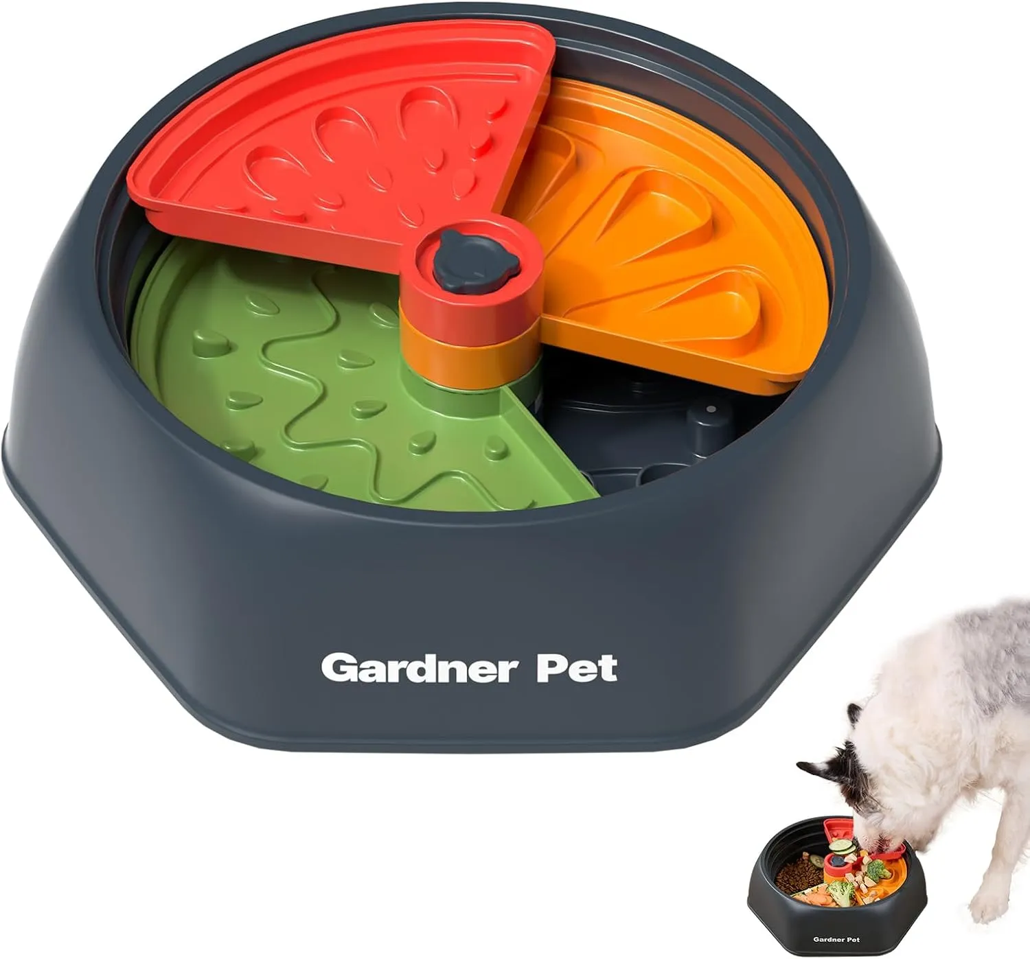 Gardner Pet Adjustable Slow Feeder Bowl for Medium/Large Dogs  9.85'' L Size with Suction Base, Detachable Puzzle Insert & Freeze-Friendly Design (BPA-Free)