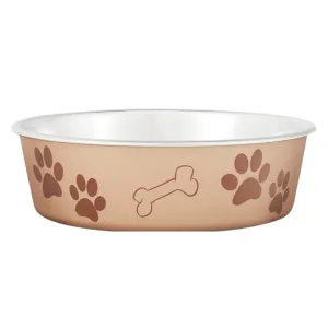 Loving Pets Metallic Champagne Non-Skid Stainless Steel Pet Bowl