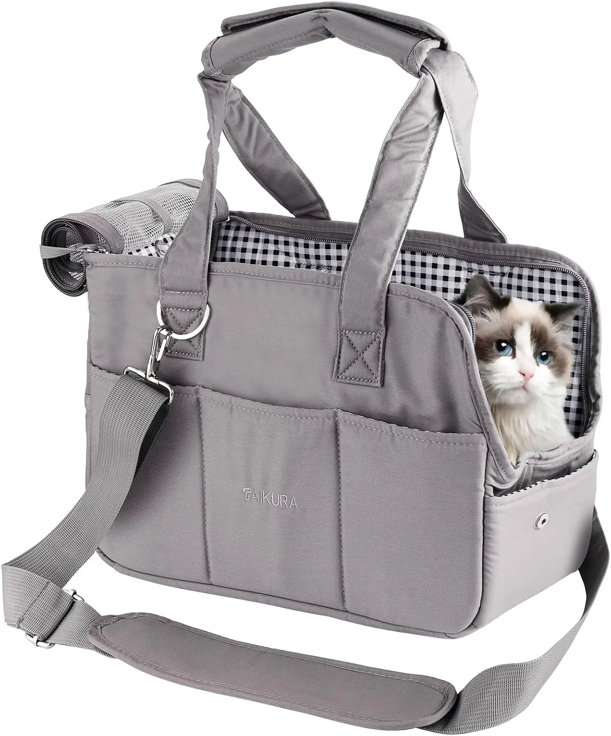 Pet Carrier Bag, Soft Sided Cat Carrier Airline Approved, Dog Carrier for Small Dog with Breathable Mesh & Shoulder Strap, Woman Style Kitten/Puppy Transport Carrier Handbag for Travel/Outdoor