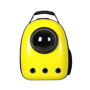 Petcrux Transparent Breathable Plain Astronaut Carrier Backpack for Dogs and Cats (Yellow)