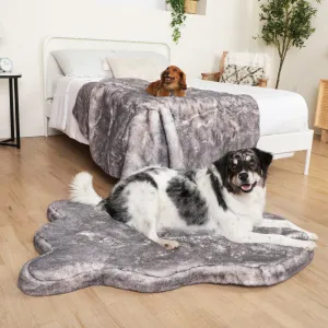 PupRug™ Luxe Orthopedic Bed   Matching Waterproof Blanket Bundle - Ultra Soft Chinchilla