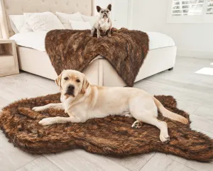 PupRug™ Orthopedic Bed   Matching Waterproof Blanket Bundle - Brown