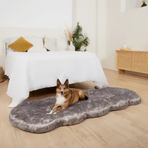 PupRug™ Runner Luxe Faux Fur Memory Foam Dog Bed - Ultra Soft Chinchilla
