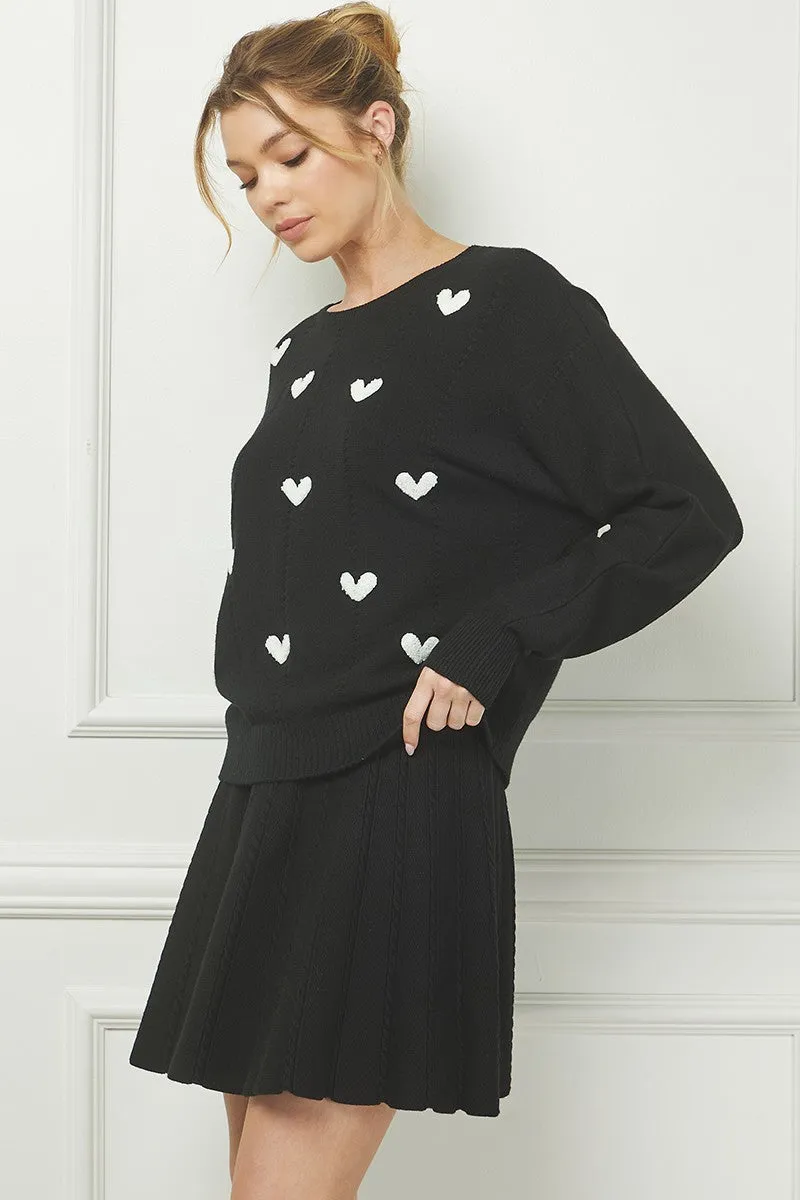 Raised Hearts Sweater