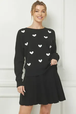 Raised Hearts Sweater