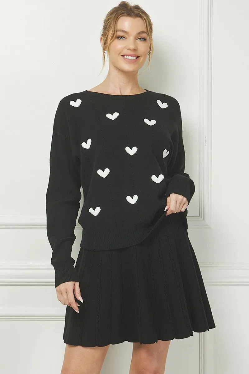 Raised Hearts Sweater